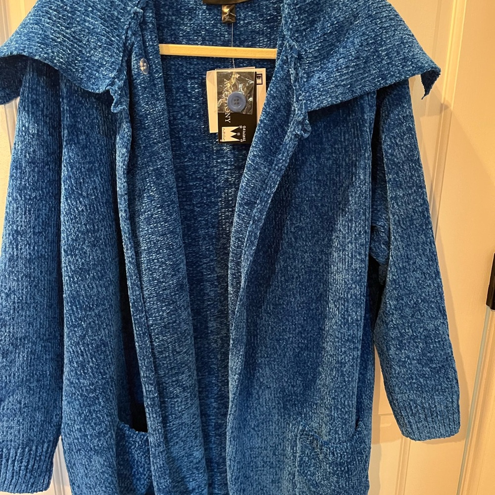 Women’s NWT. Beautiful blue  cardigan sweater.